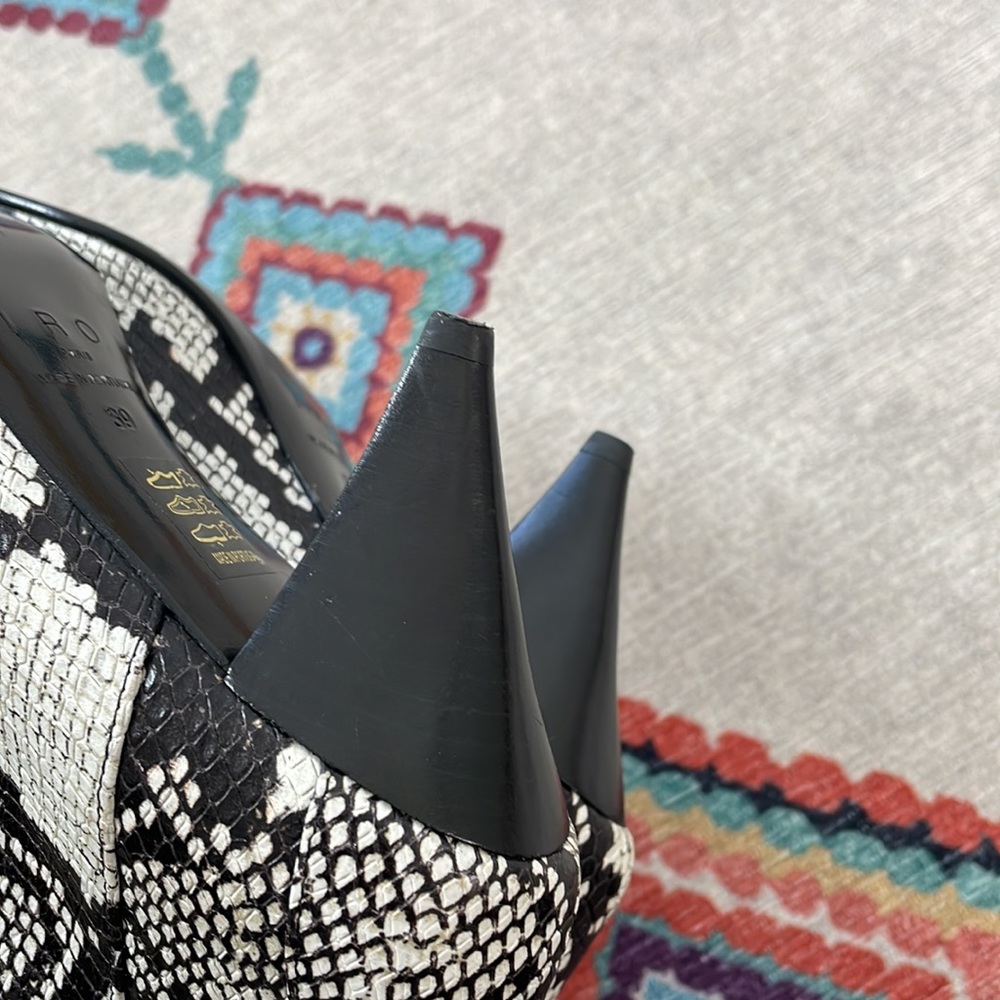IRO Black and White Snake-Print Ankle Boots - Picture 8 of 11